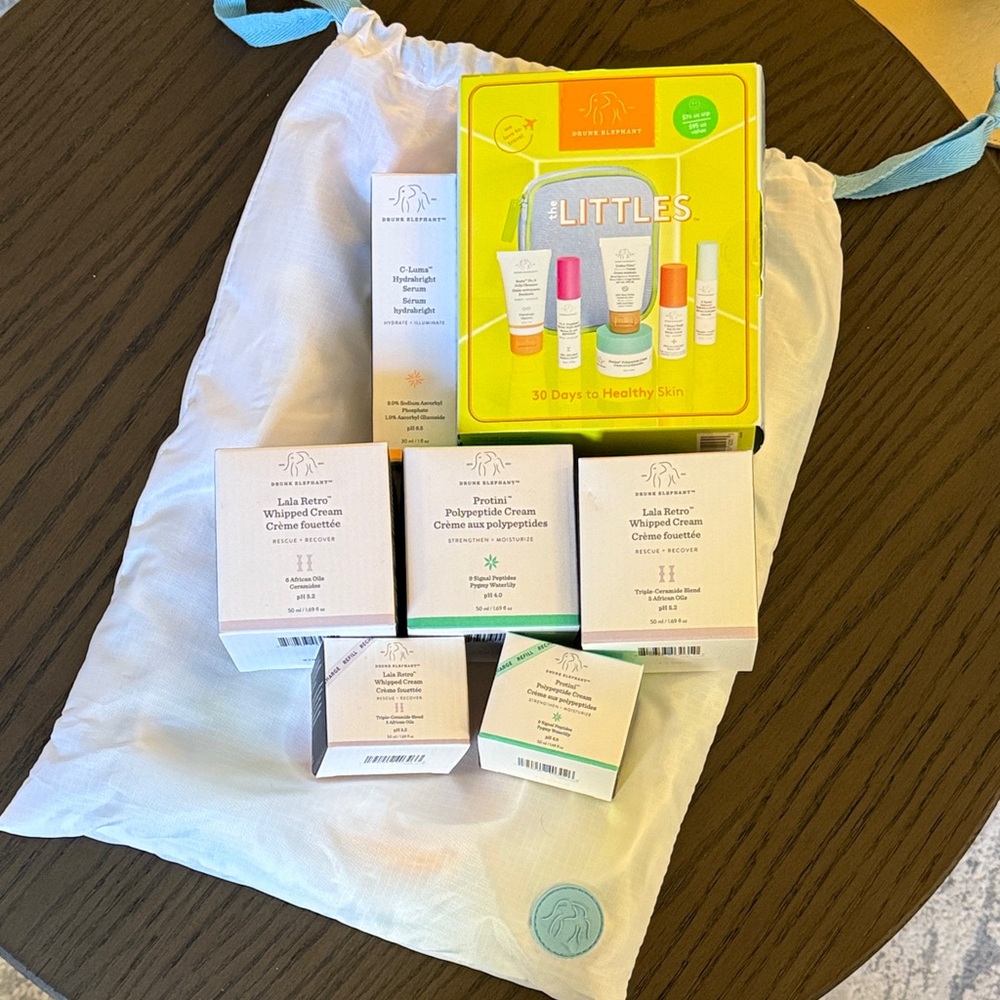 Drunk Elephant Skincare set with packing cubes - new/factory sealed